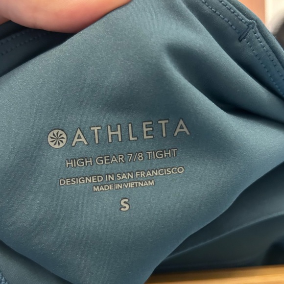 Athleta High Gear 7/8 Tight Teal Green Blue Leggings - Picture 3 of 6